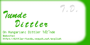 tunde dittler business card